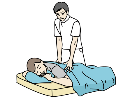 Person receiving a massage (manipulative treatment) Person receiving a massage (manipulative treatment)