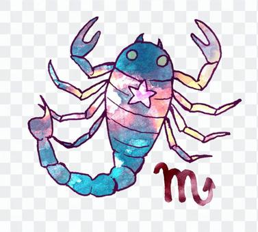 Galactic-colored Scorpio with constellation symbol Galactic-colored Scorpio with constellation symbol
