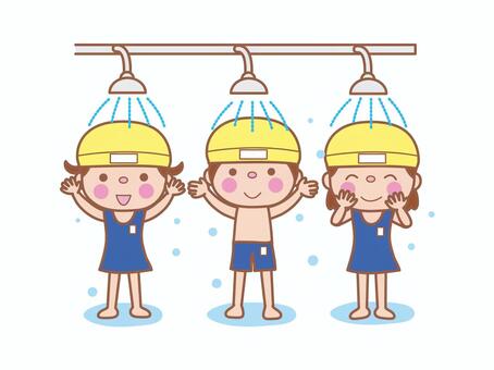 Shower in the pool Shower in the pool