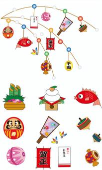 New Year decoration selection New Year decoration selection