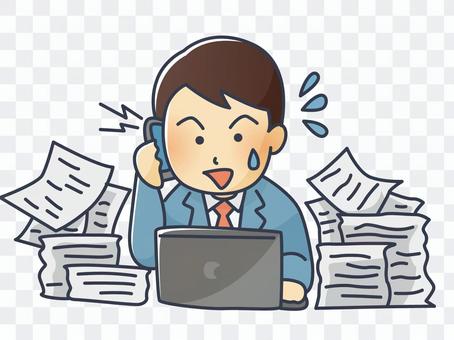 Men's illustrations to send busy days at work Men's illustrations to send busy days at work