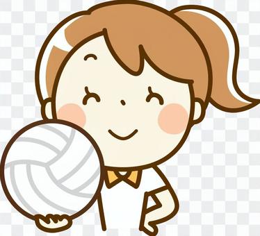 A girl with volleyball A girl with volleyball