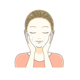 Woman washing face Woman washing face