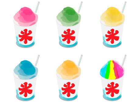 Shaved ice illustration set Shaved ice illustration set