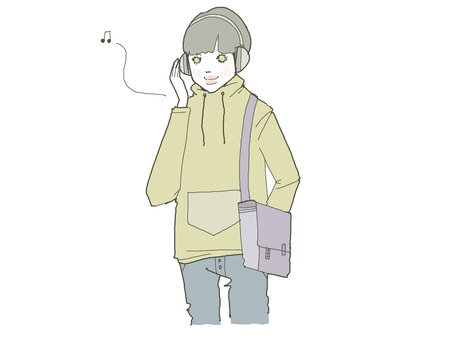 Girl listening to music Girl listening to music
