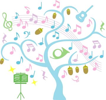 Musical note tree colorful Musical note tree colorful