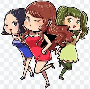 色っぽい女性が三人 色っぽい女性が三人