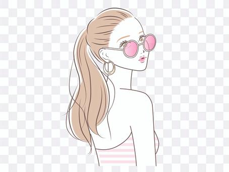 Woman wearing sunglasses Woman wearing sunglasses
