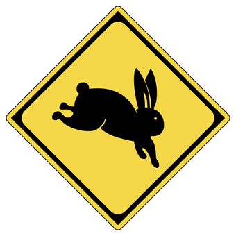 Warning sign (animal attention: rabbit) Warning sign (animal attention: rabbit)