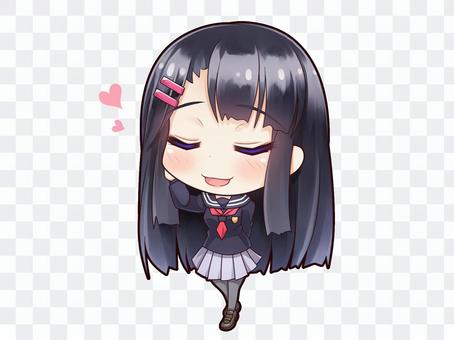 Uniform of a black hair girl _ A4 Uniform of a black hair girl _ A4