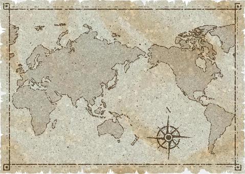 World map old map style World map old map style