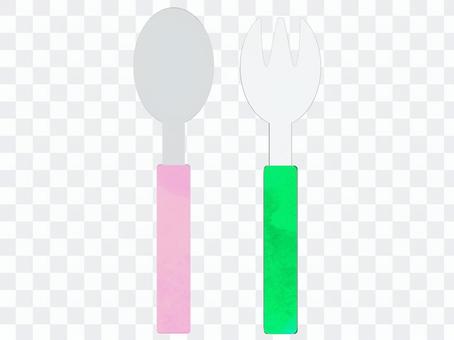 spoon, fork spoon, fork