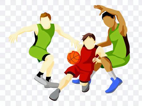 Athletes playing basketball Athletes playing basketball