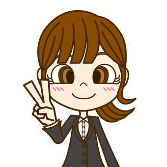 Woman doing peace ① / suit Woman doing peace ① / suit