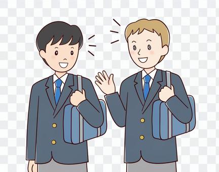 Caucasian boy and Japanese boy Caucasian boy and Japanese boy