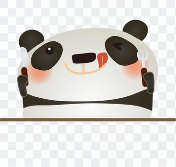 Pandas receive knife & fork Pandas receive knife & fork