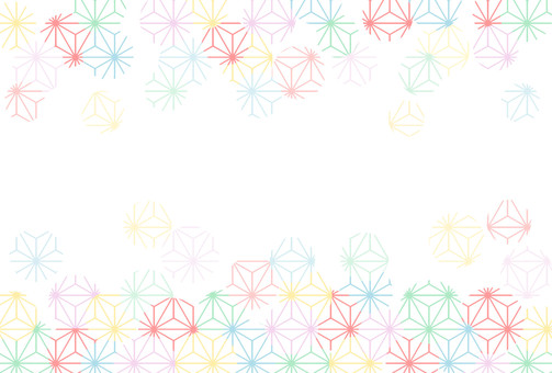 Colorful Japanese pattern frame Hemp leaf pattern Colorful Japanese pattern frame Hemp leaf pattern