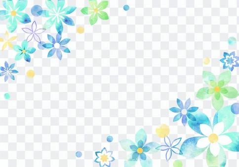 Flower _ watercolor _ Blue background 2000 Flower _ watercolor _ Blue background 2000