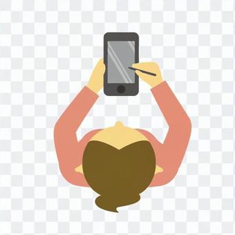 A woman using a tablet A woman using a tablet