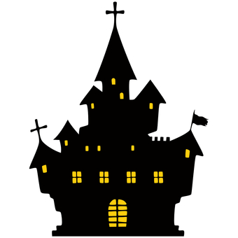 Creepy castle silhouette Western-style building Creepy castle silhouette Western-style building