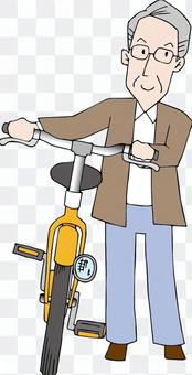 Bicycle and old man Bicycle and old man