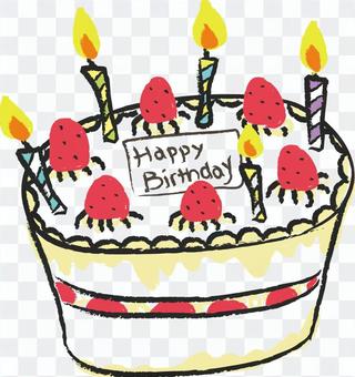 Hand-painted birthday cake Hand-painted birthday cake