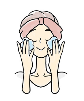 Adult girls washing their face Adult girls washing their face