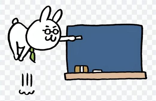 Mr. Usagi jumping and teaching Mr. Usagi jumping and teaching