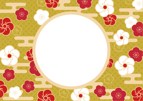 Background with Japanese pattern (plum) frame Background with Japanese pattern (plum) frame