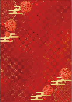 Red checkered pattern Japanese style background material Red checkered pattern Japanese style background material