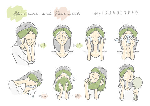 Long-haired adult girls to wash their face Long-haired adult girls to wash their face