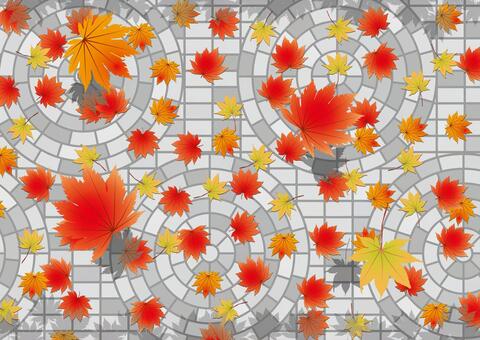 Cobblestones and autumn leaves Cobblestones and autumn leaves