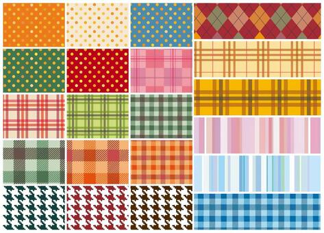 Pattern set check pattern autumn polka dot pattern material Pattern set check pattern autumn polka dot pattern material