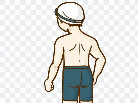 The back of the swimmer The back of the swimmer
