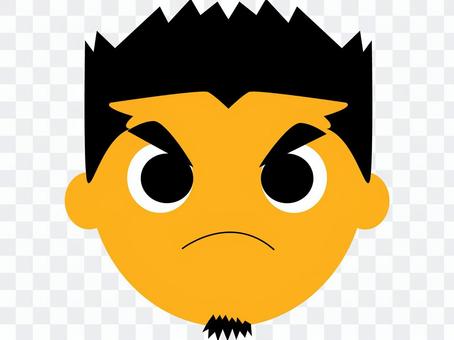 Cut face icon male anger Cut face icon male anger