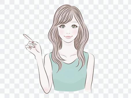 Woman pointing Woman pointing