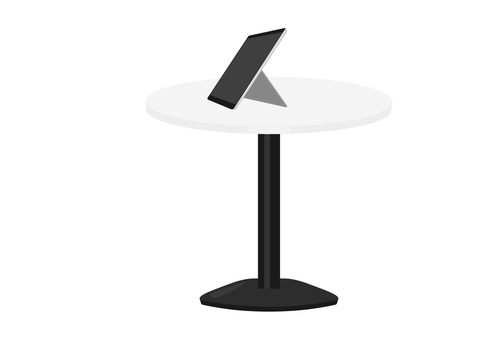 Round table and tablet Round table and tablet