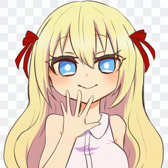 Blond hair blue-eyed girl illustration Blond hair blue-eyed girl illustration