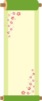 Flower and green hanging scroll Flower and green hanging scroll