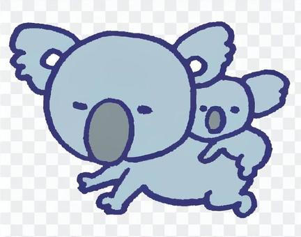Koala parent and child Koala parent and child