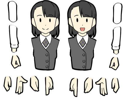 Receptionist female upper body set Receptionist female upper body set