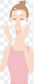 Women _ Washing face _ Soap Women _ Washing face _ Soap