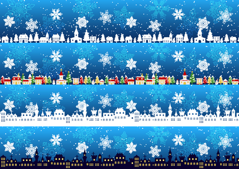 Christmas cityscape set transparent ants Christmas cityscape set transparent ants
