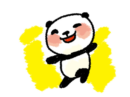 Crayon style panda jump Crayon style panda jump
