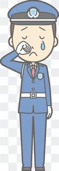 Security guard - crying - whole body Security guard - crying - whole body