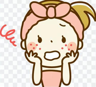 有皮肤问题的妇女 有皮肤问题的妇女