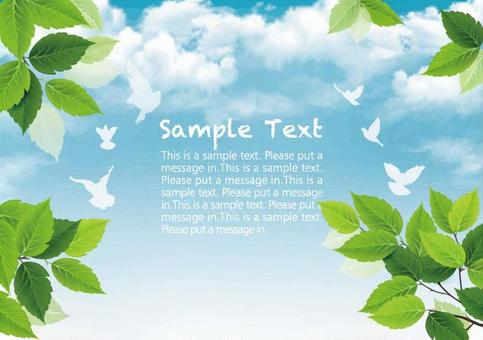 Background frame with blue sky and leaves Background frame with blue sky and leaves