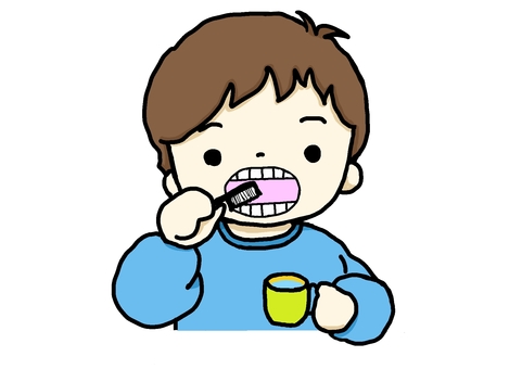 Illustration of a boy brushing his teeth Illustration of a boy brushing his teeth