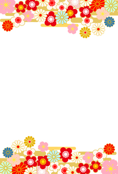 New Year's card format-Japanese pattern frame frame New Year's card format-Japanese pattern frame frame