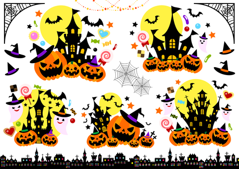 Halloween icon set planar Halloween icon set planar